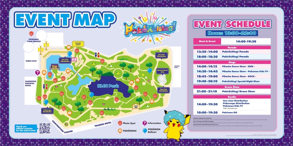 A handy map of what you can do on September 12. — Pokémon Malaysia social media pic