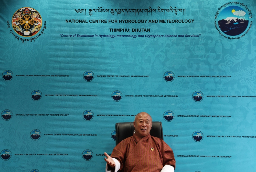 Bhutan’s leading glaciologist Karma speaking during an interview with AFP at his office in Thimphu. — AFP pic
