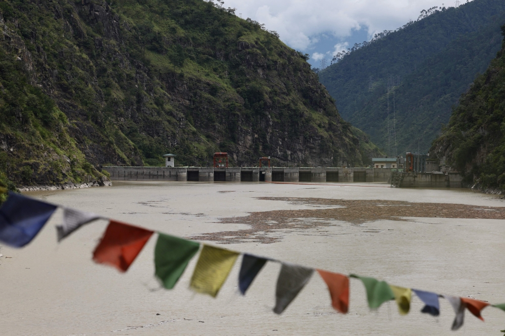 A view of the Punatsangchhu Hydroelectric Project Dam on the Punatsangchhu River. — AFP pic