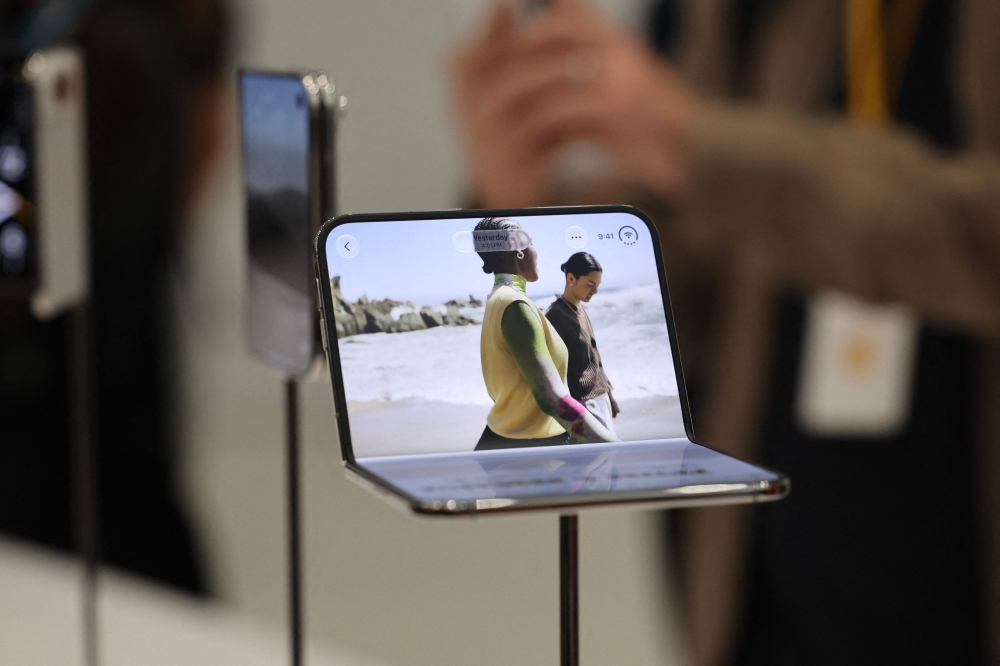 Apple’s new iPhone Duo is on display during the ‘Surprise and Shine’ event at the company’s corporate headquarters, Apple Park in Cupertino, California September 9, 2026. — Benjamin Fanjoy/Getty Images North America/Getty Images pic via AFP