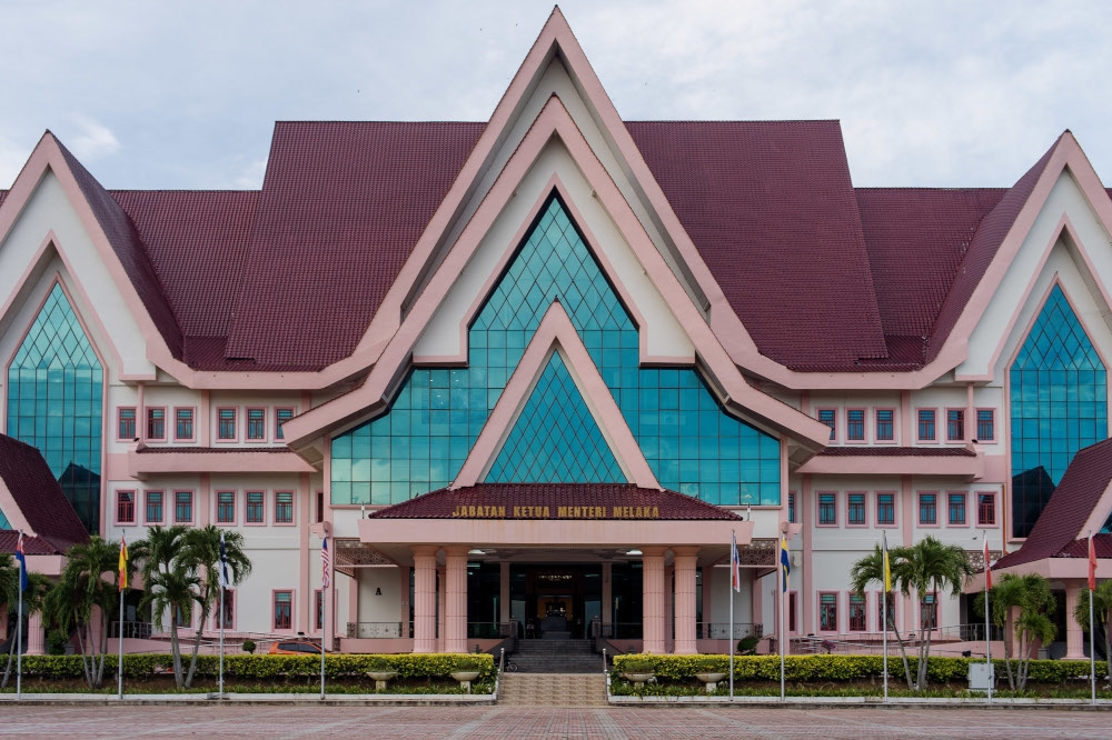 This file picture shows the Melaka State Legislative Assembly building in Ayer Keroh. The state is preparing for another election following years of political uncertainty. — Picture by Shafwan Zaidon