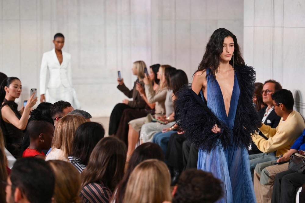 Models walk the runway during the Ralph Lauren Spring 2027 Collection show during New York Fashion Week in New York September 9, 2026. — AFP pic