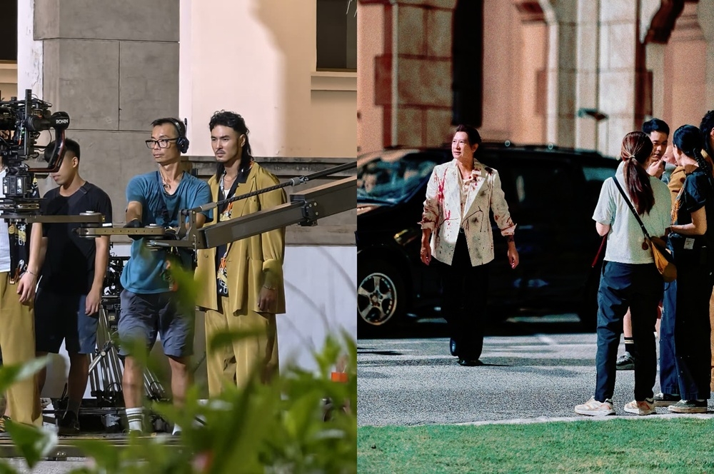 Nick Cheung Ka Fai (right) and Ethan Juan film a scene at Kuala Lumpur Railway Station for ‘Saving Brother Ryan’.  — Picture courtesy of 3 Triple P Limited