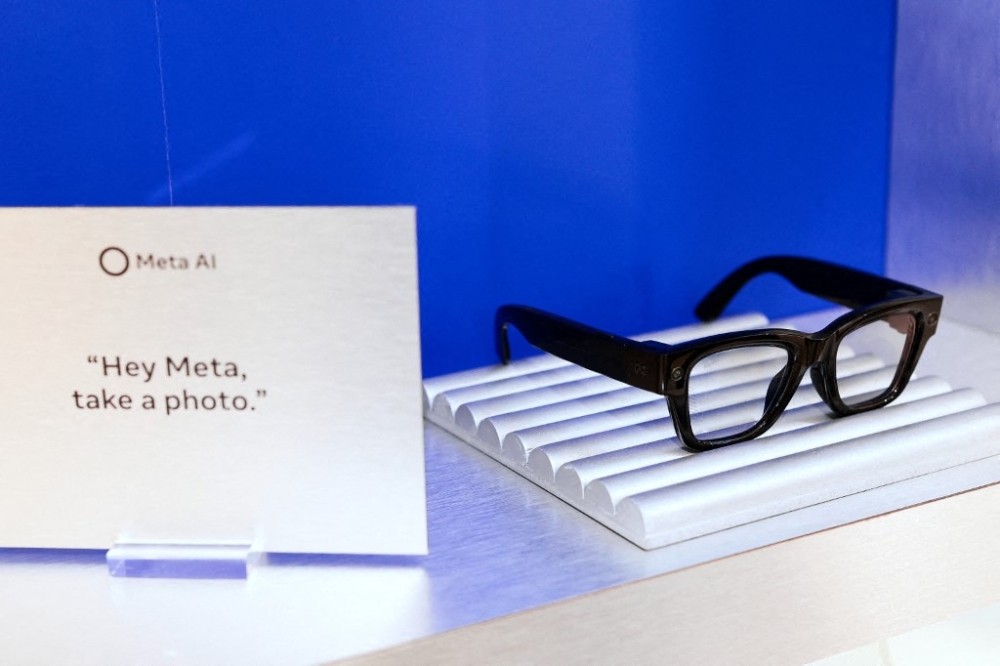 The Ray-Ban Meta Wayfarer Gen 2 smart glasses on display at the Mobile World Congress in Barcelona, Spain on March 5, 2026, featuring a 12MP camera, 3K video, and built-in Meta AI. — AFP pic