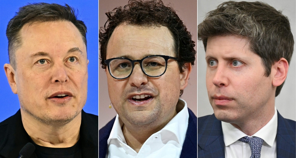 This combination of pictures shows (l-r): Elon Musk, Dario Amodei, and Sam Altman. — AFP pic
