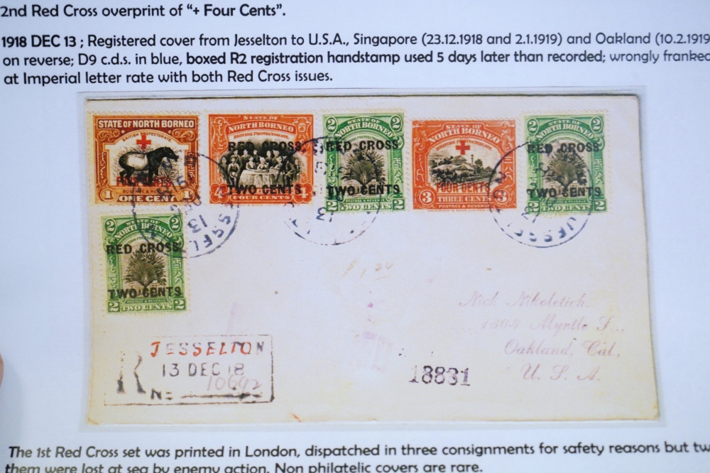 Part of North Borneo stamp collector William Wang’s collection, spanning 1883 to 1963, with rare envelopes, postcards and postmarks. — Bernama pic