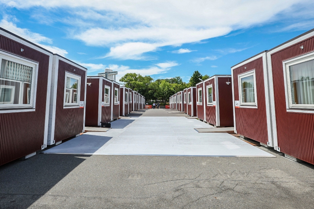 This picture taken on August 26, 2026 shows container-type accommodation facilities for athletes of the 2026 Asian Games in Nagoya, Aichi prefecture. — AFP pic