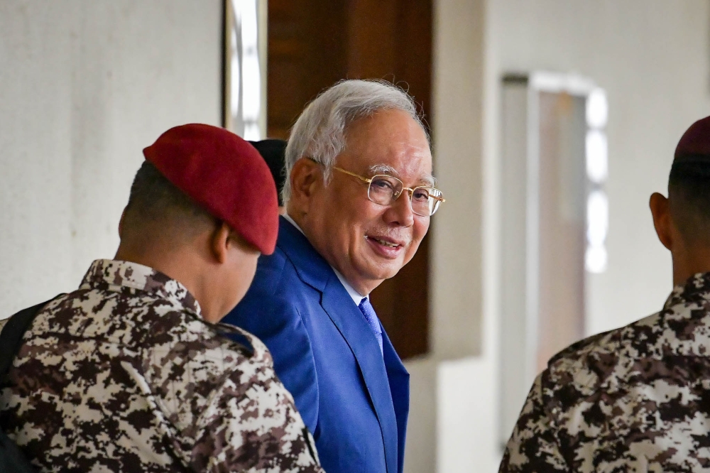 Former prime minister Datuk Seri Najib Razak is pictured at the Kuala Lumpur Court Complex December 6, 2024. — Picture by Firdaus Latif