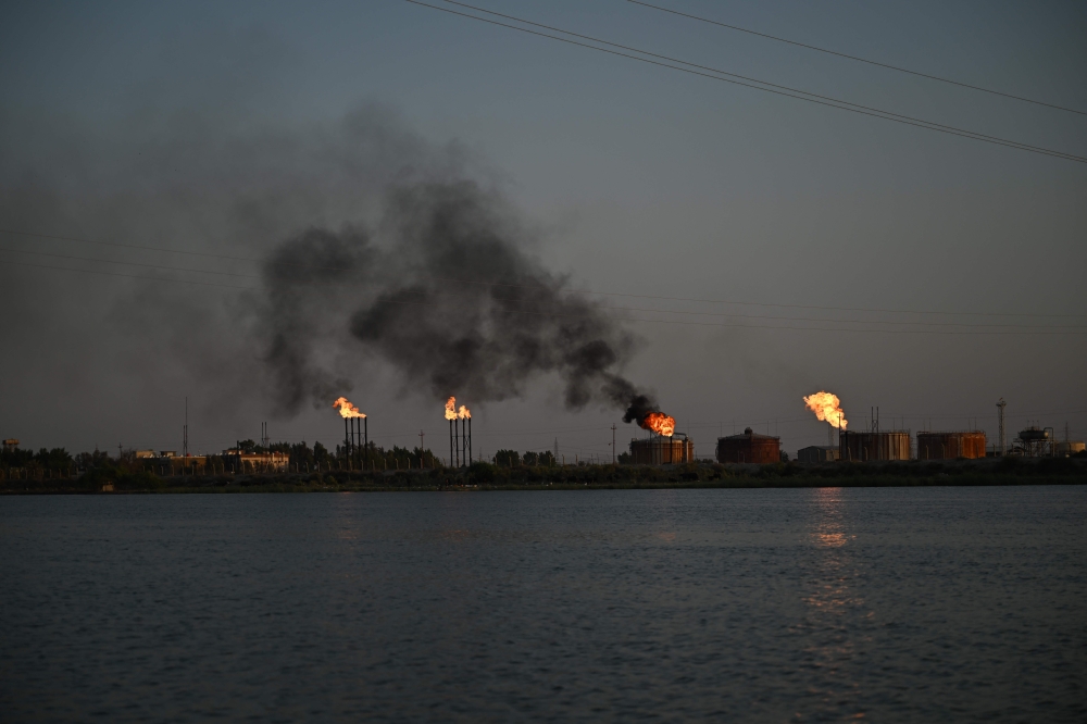This photograph shows the Nahr Bin Umar gas field in southern Iraq September 17, 2026. Basra has long been a key cog in Iraq’s economy but, after months of Iran choking off Gulf oil exports with its blockade in the Strait of Hormuz, the city is suffering. — AFP pic