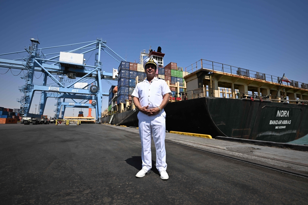 Captain Salem Hussein, the head of Umm Qasr port’s northern sector, poses for a photograph at the port in southern Iraq September 17, 2026. — AFP pic