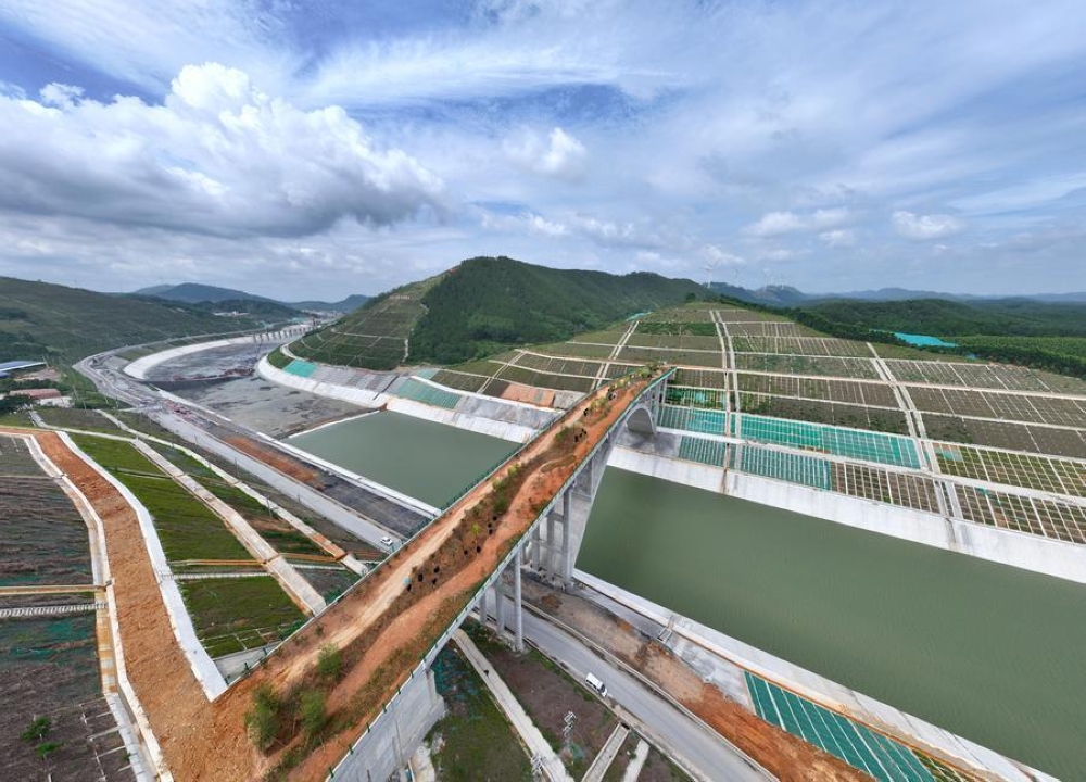 A drone photo taken on June 8, 2026 shows a view of the dedicated wildlife corridor bridge of the Pinglu Canal in Jiuzhou Town, Lingshan County of Qinzhou City in south China’s Guangxi Zhuang Autonomous Region. — Xinhua pic via The Borneo Post 
