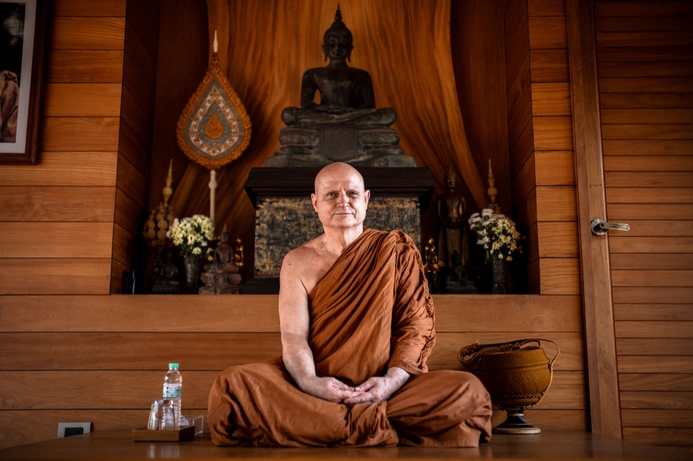 British and Thai Buddhist monk Shaun Chiverton, now known as Ajahn Jayasaro, poses after an interview with AFP in Bangkok on September 1, 2026. From a working-class childhood on the southern English coast to the top foreign-born monk in Thailand, Chiverton's quest for a better life has taken him further than most. Five decades after he travelled to India to follow the Buddha's teachings, the 68-year-old this summer became the first non-Thai to be elevated to rank of Somdet Phra Rachakhana, or royal monastic leader -- the second-highest level in Thailand's monkhood. — AFP pic