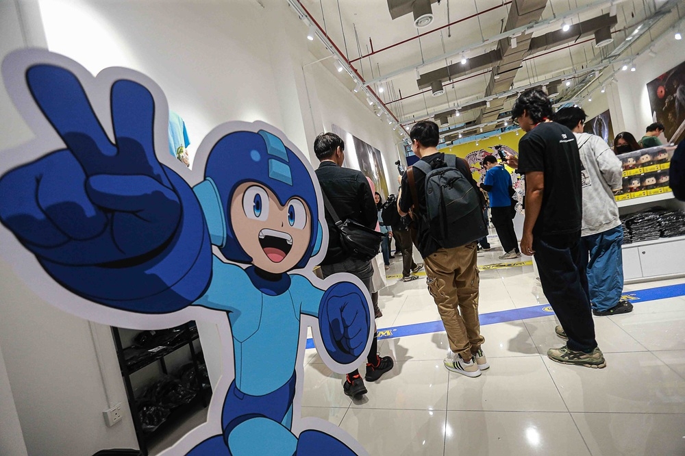 A Mega Man cutout on display at Capcom Pop-Up Store Malaysia, considered a successful video game series that has also been adapted into an anime series. — Picture by Sayuti Zainudin