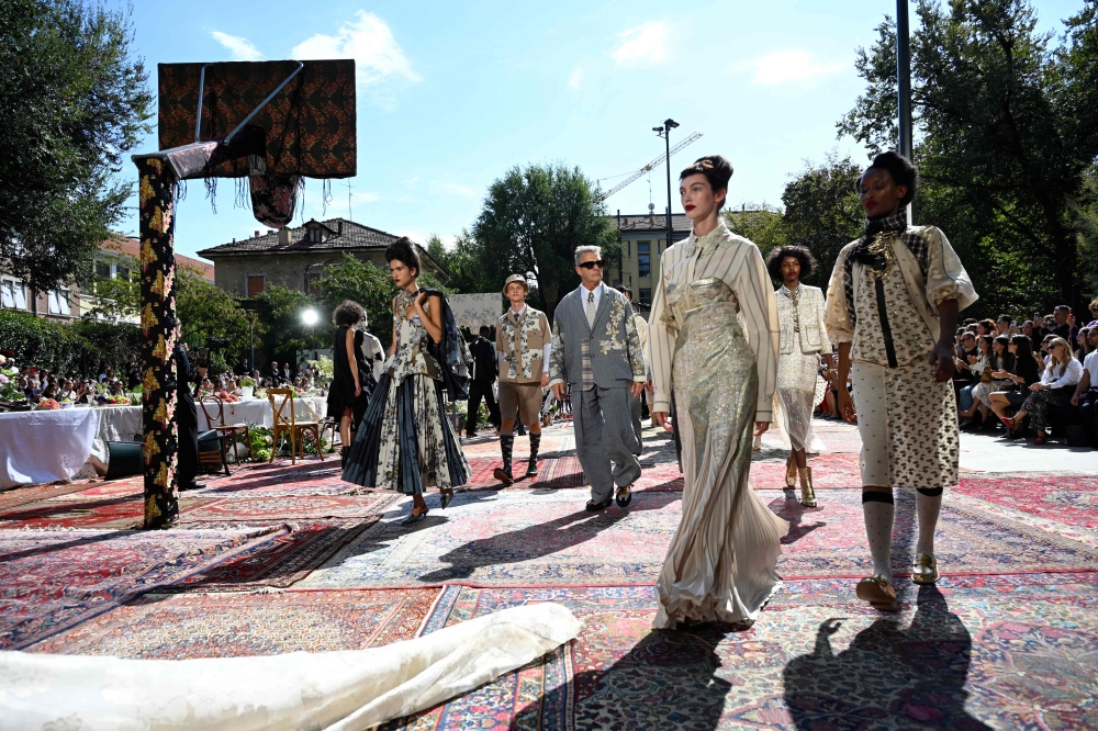 Models present creations during the Antonio Marras collection show as part of Women’s Spring/Summer 2027 Milan’s fashion week September 23, 2026. — AFP pic