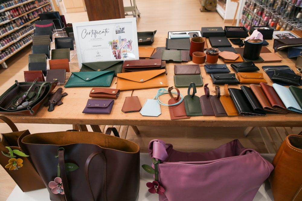 Unlike the past when it was an OEM producer, Kelang Leather now sells handmade leather goods such as those displayed here directly to customers, and also the materials and tools you need to make them. — Picture by Choo Choy May
