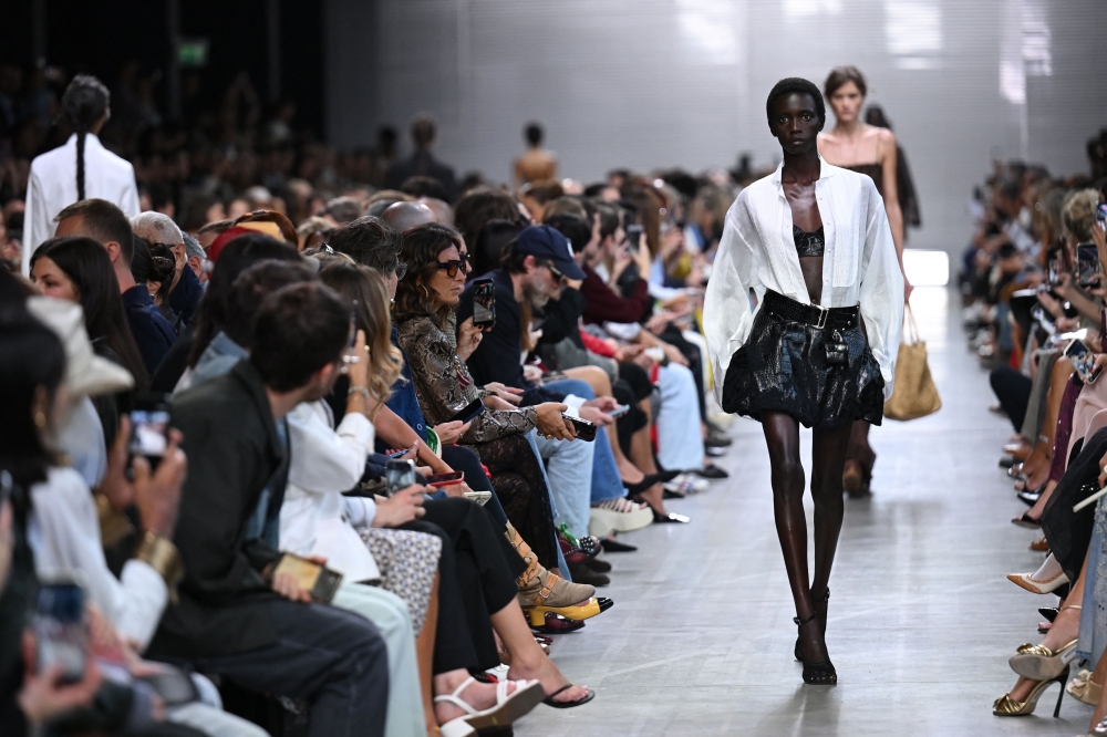 A model walks the runway during the Ermanno Scervino collection show as part of Women’s Spring/Summer 2027 Milan’s fashion week September 26, 2026. — AFP pic 