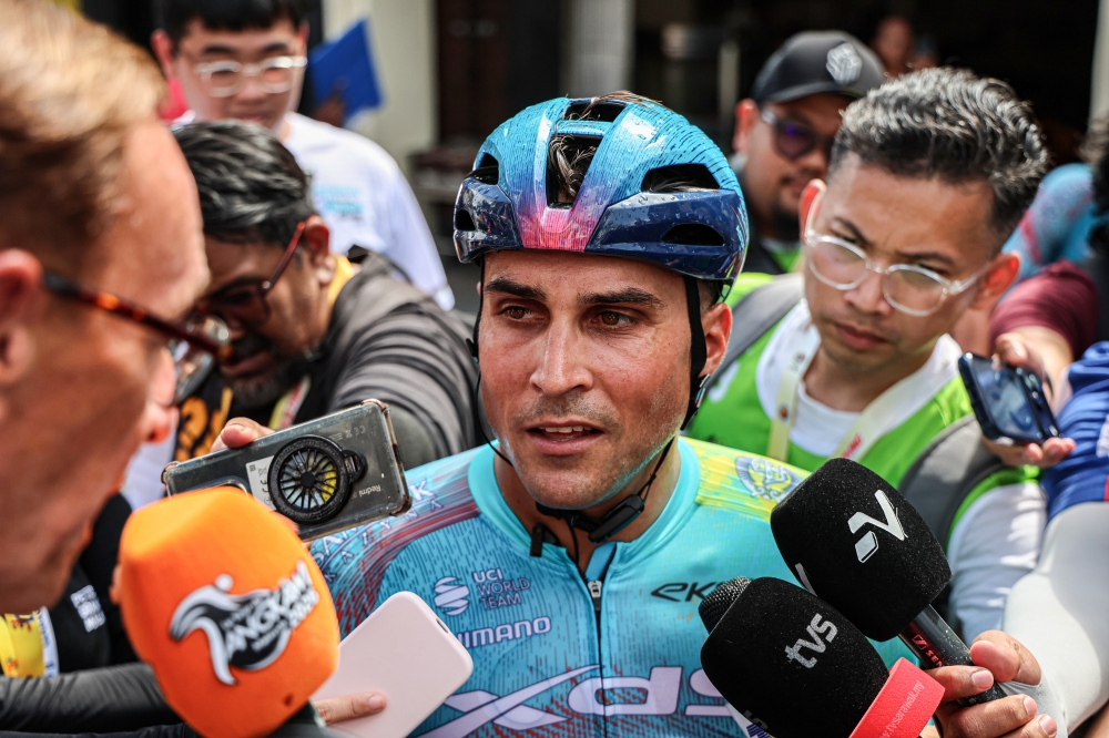 Italian sprinter Matteo Malucelli of XDS Astana Team speaks to reporters after completing Stage 1 of the Le Tour de Langkawi (LTdL) Malaysia 2026 in Kampar, Perak September 27, 2026. — Bernama pic