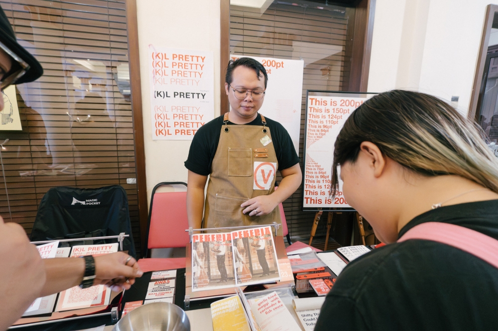 The creator of the KL Pretty zine series Victor Chin Fung Vui at the recent KL Zine Fest Etc in KL. — Picture by Raymond Manuel 