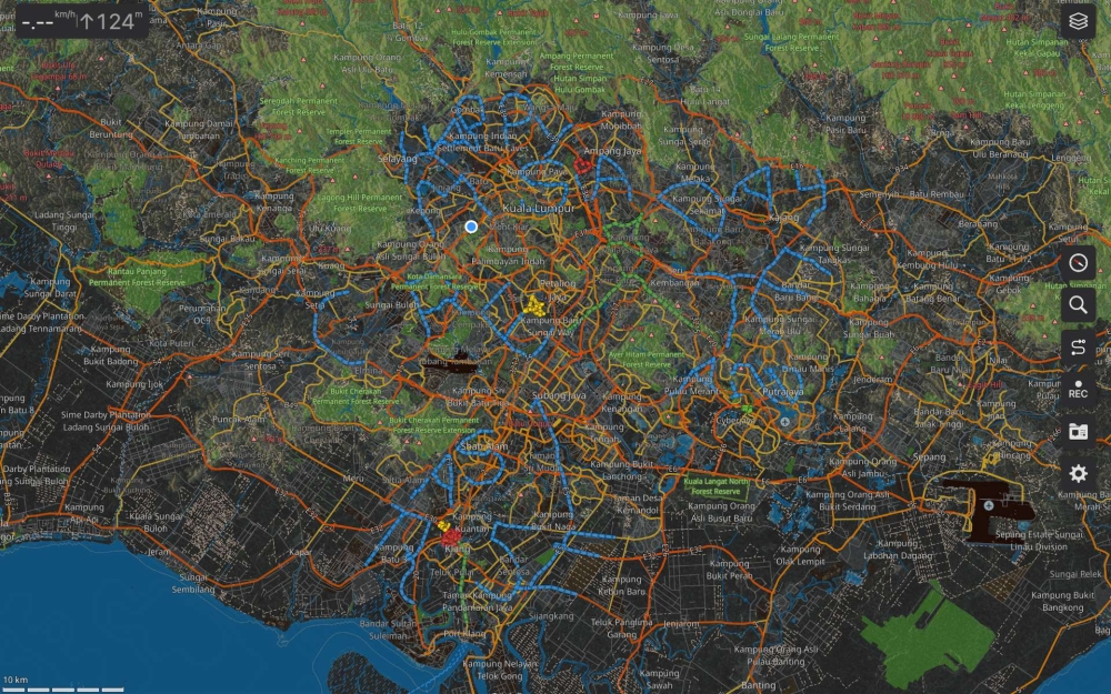 The entire GPS art spans 1,230 square kilometres across Klang Valley, bigger than the landmass of Singapore. — Picture courtesy of Imran Zainal
