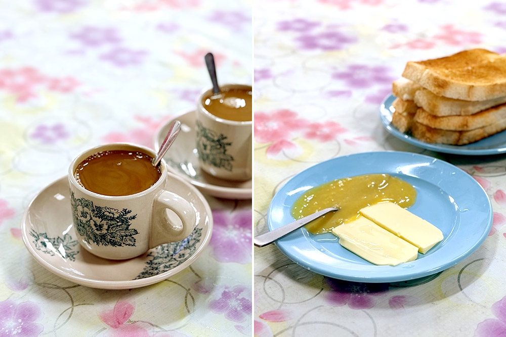 'Kopi' and butter kaya toast. — Picture by CK Lim