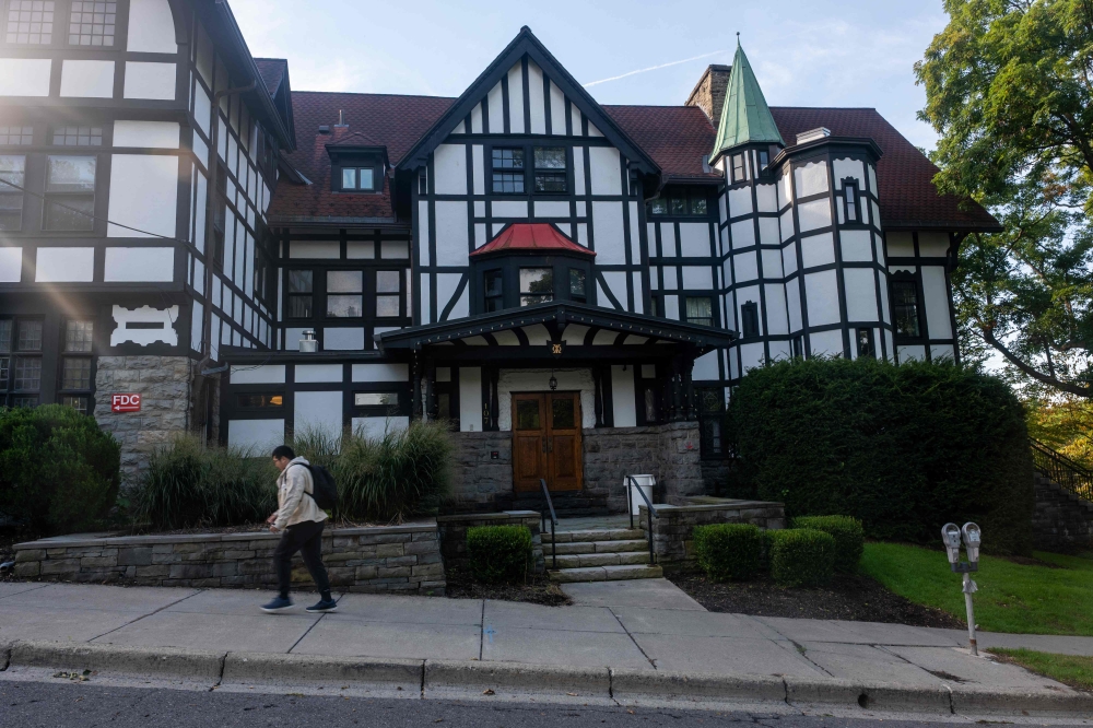 The fraternity house at the centre of a rape allegation stands on the Cornell University campus on September 30, 2026. A former student, identified as Jane Doe, has alleged that she was drugged and raped by multiple men inside the Chi Phi fraternity house in 2024. — Getty Images pic via AFP