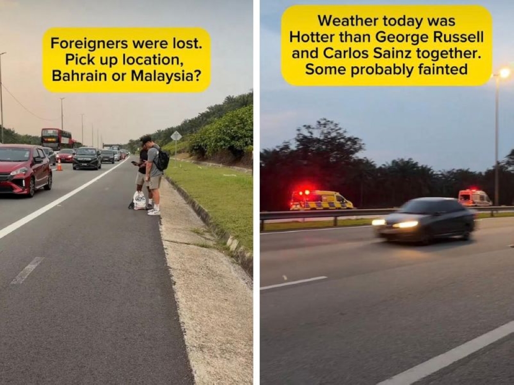 Malaysian comedian Gajen Nad shares what he saw while walking nearly 10km from the Sepang International Circuit to Mitsui Outlet Park on October 2, 2026 during the Bahrain Grand Prix in Malaysia. — Screengrabs from Instagram/gajen.nad