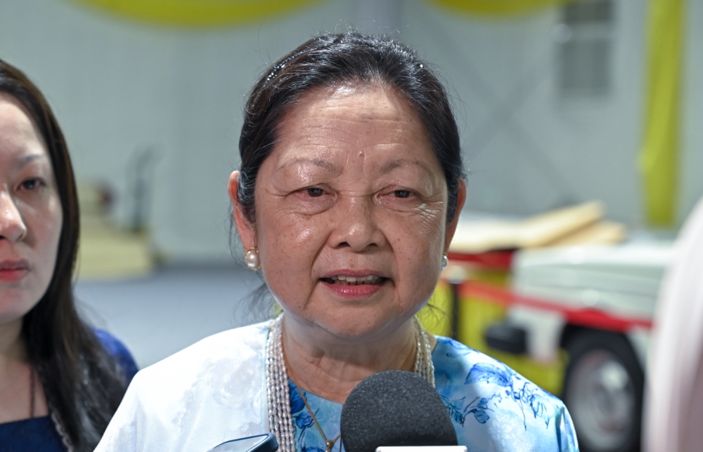 Datin Rita Koo Swee Kim, daughter of the late former Perak police chief Tan Sri Koo Chong Kong, speaks during an interview at an exhibition held in conjunction with the opening of the Muallim District Police Headquarters in Ipoh on October 6, 2026. — Bernama pic