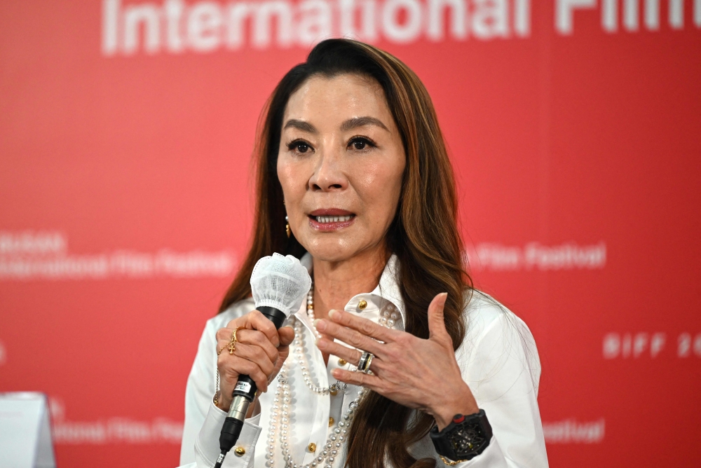 Malaysian actress Michelle Yeoh speaks during a press conference for her film ‘It’s My Time’ at the 31st Busan International Film Festival (BIFF) at the Busan Cinema Center in Busan October 7, 2026. — AFP pic