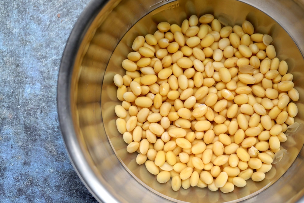 Soak the soybeans overnight. — Picture by CK Lim
