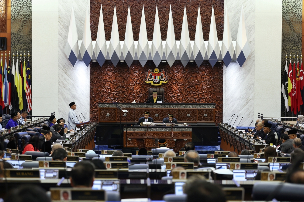 Prime Minister Datuk Seri Anwar Ibrahim, who is also Finance Minister, tables Budget 2027 in the Dewan Rakyat in Kuala Lumpur on October 9, 2026. — Bernama pic