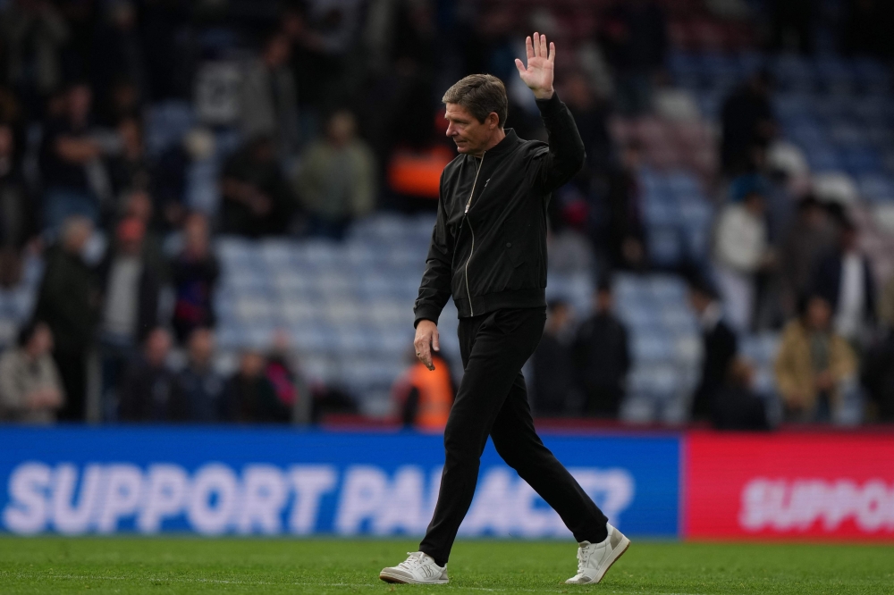 Nottingham Forest manager Oliver Glasner acknowledges supporters after his side’s 3-1 defeat to Crystal Palace in their English Premier League match at Selhurst Park in south London on October 11, 2026. — AFP pic