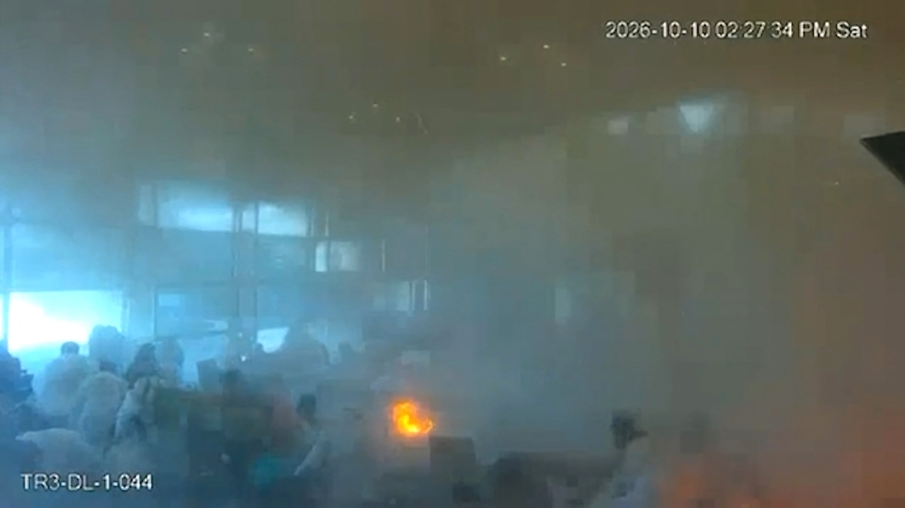 This screen grab taken from CCTV footage released by the Saudi Media Ministry on October 11, 2026, shows the moment Riyadh International was hit by a Houthi strike on October 10, 2026. The deadliest strike on Saudi soil in more than a decade killed 12 people at Riyadh’s international airport and wounded hundreds, prompting the Saudi-led coalition to vow on October 11, 2026, a decisive response against Yemen’s Houthis. — Saudi Arabia’s Ministry of Media handout pic via AFP 