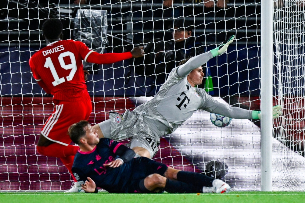 Viking FK’s Herman Johan Haugen scores his team’s third goal past Bayern Munich goalkeeper Jonas Urbig during their Champions League match in Stavanger, Norway, on October 13, 2026. — AFP pic