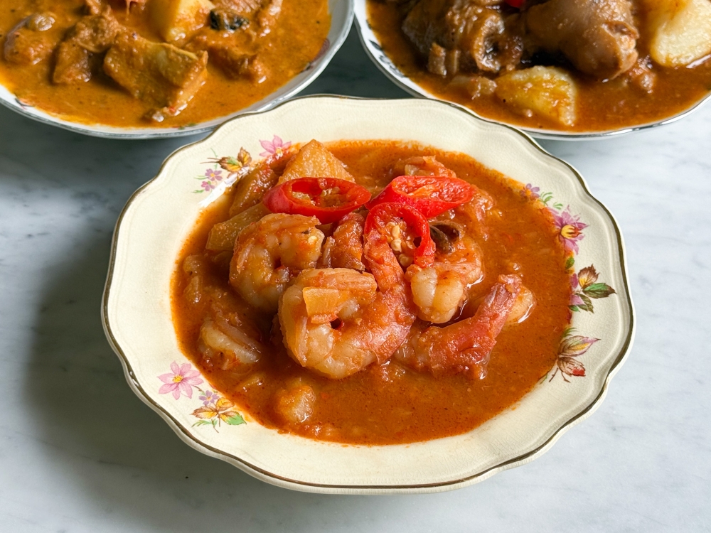 Prawn and Pineapple Sambal is spicy and sweet, featuring bouncy small prawns and pineapple. — Picture by Lee Khang Yi