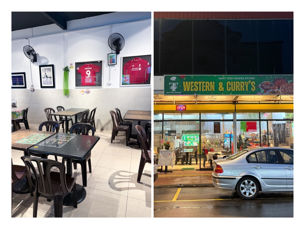 The neighbourhood no-frills joint (left) attracts a mix of families and solo diners. Look for the restaurant (right) a few doors away from Origin Cafe in Taman Mayang Jaya. — Pictures by Lee Khang Yi