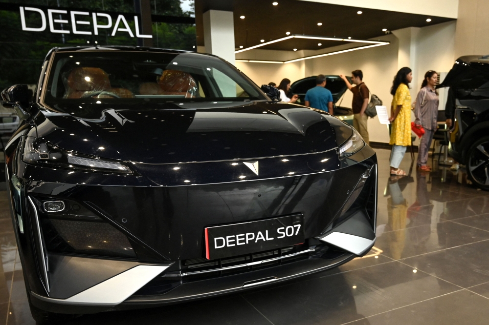Chinese-made Deepal cars rented for a Norwegian military exercise reportedly recorded sensitive information, raising security concerns. — AFP pic