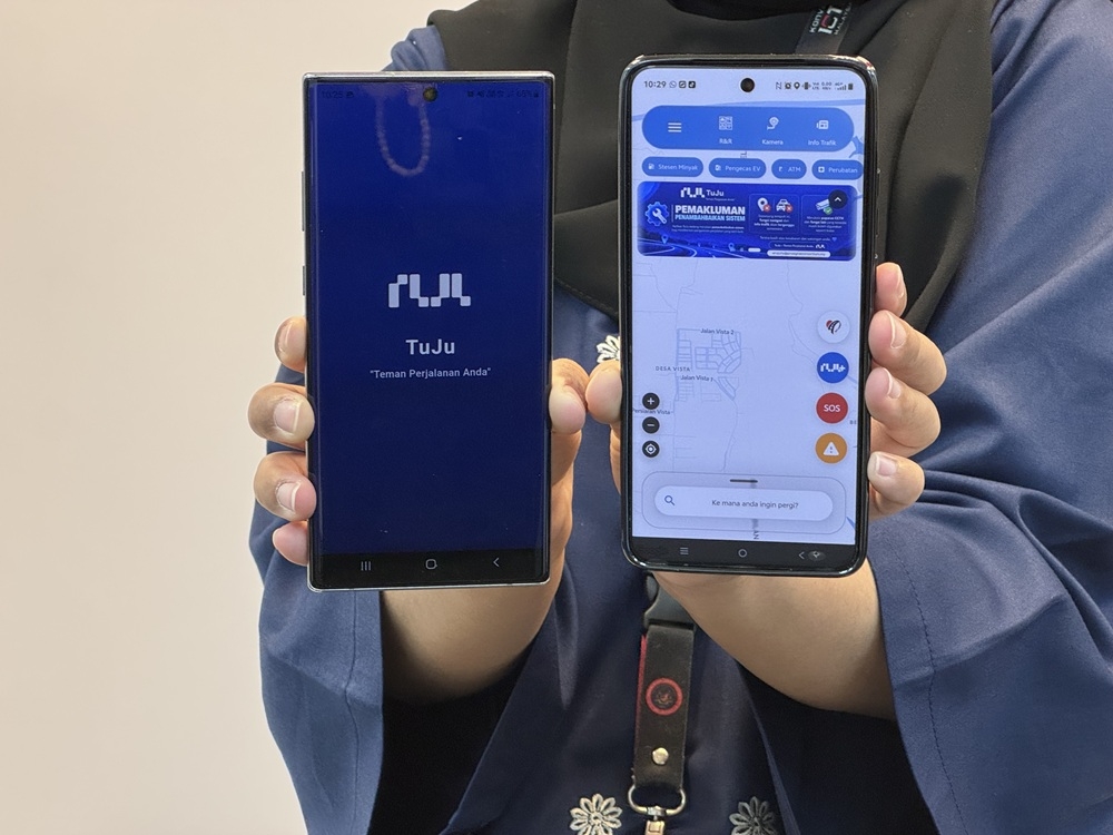 A view of the TuJu mobile navigation application interface. Malaysian Highway Authority (LLM) said application still undergoing optimisation, and users may encounter errors due to high traffic usage. — Picture by Soo Wern Jun