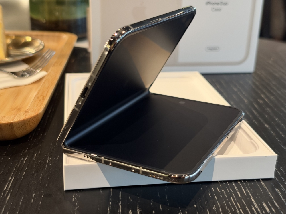 The hinge is fairly solid and the crease not distracting, interestingly enough. — Picture by Erna Mahyuni