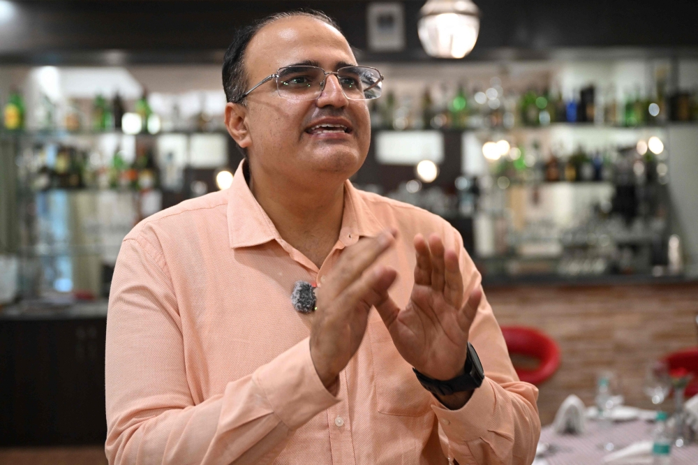 This photograph taken on September 22, 2026 shows head of Vatel Hotel and Tourism Business School Saurav Chhabra speaking during an interview with AFP in Gurugram. — AFP pic