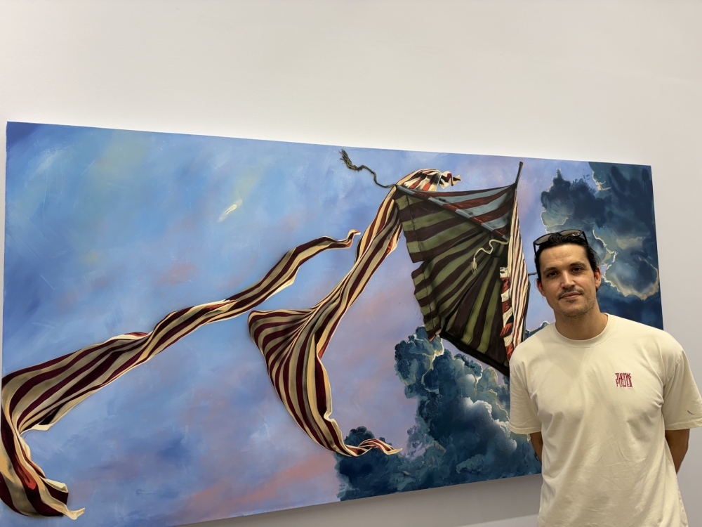 More than blue skies and puffy clouds at the Up In The Air exhibition by Thomas Powell. — Picture by Opalyn Mok