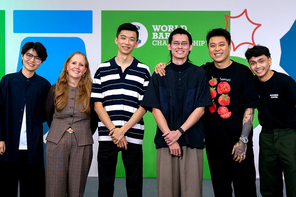 Shing Win (third from right) with other 2026 World Barista Championship finalists. — Picture from Instagram/World Barista Championship