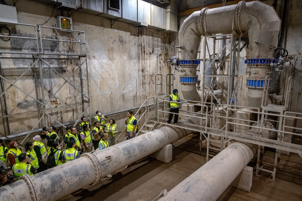 The pump room located 30 metres below ground level. — Picture by Firdaus Latif.