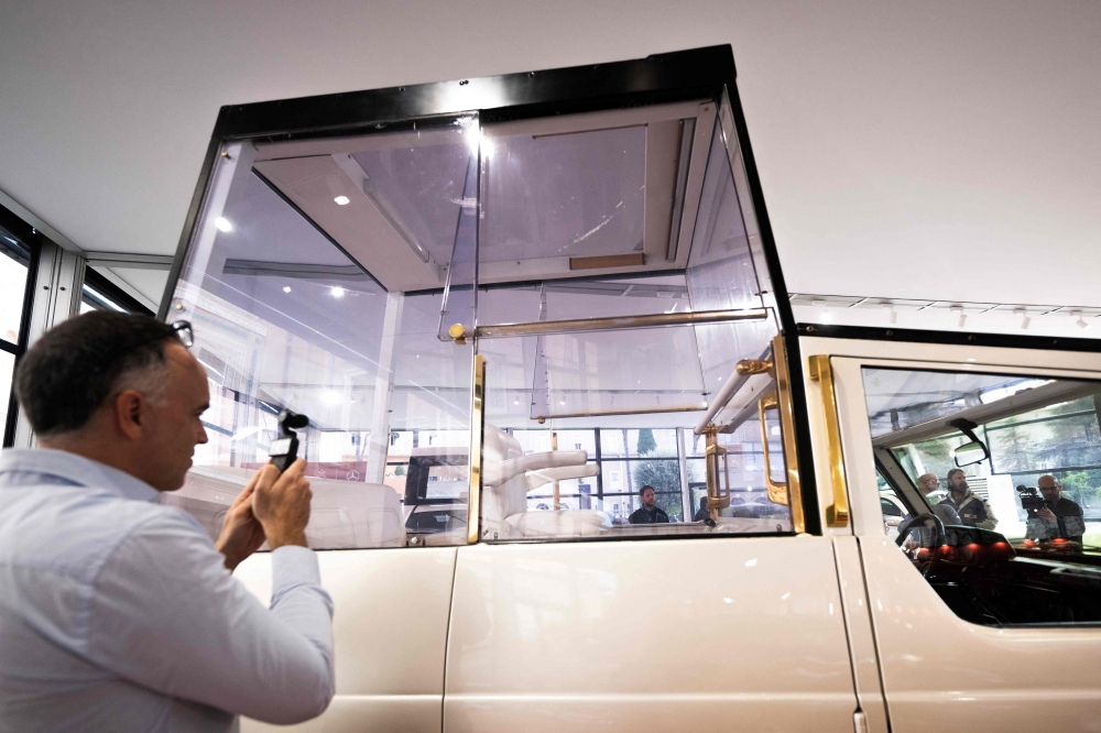 The exhibition ‘A Century of the Popemobile’, which presents eight historic vehicles mapping 100 years of papal mobility, will open its doors on October 29, 2026. — AFP pic