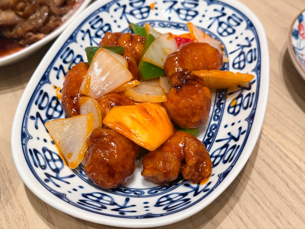 Sweet and Sour Pork with Pineapple was a surprise hit that must be eaten immediately after it hits the table.