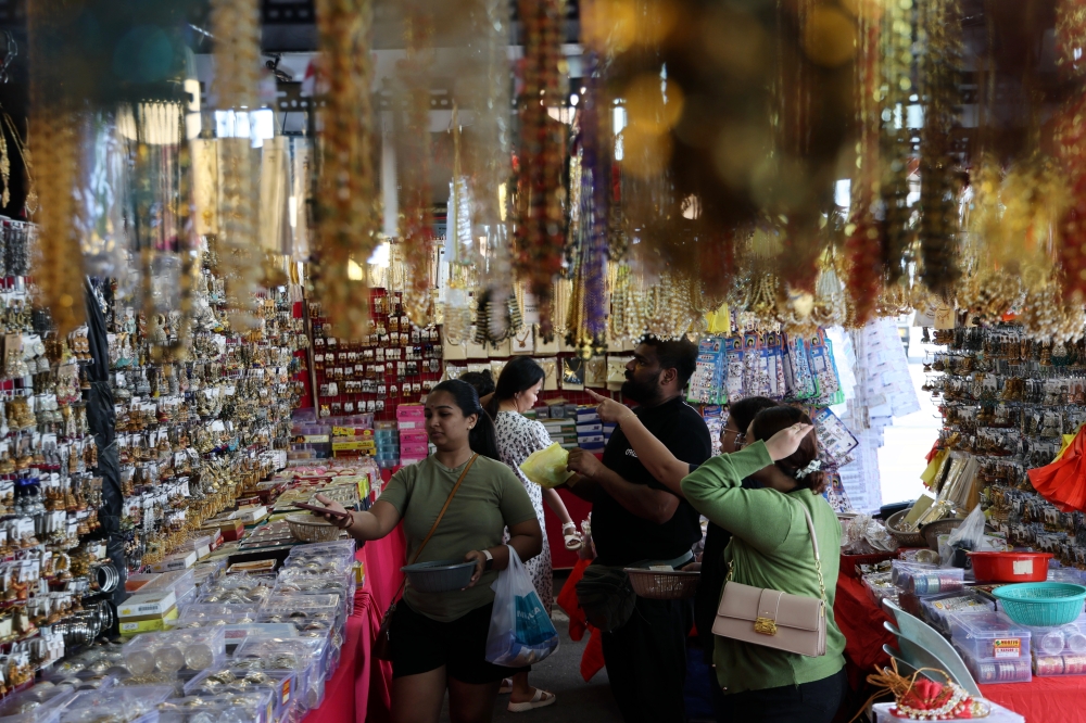 Shoppers browse traditional attire, accessories and festive decorations ahead of Deepavali in Johor Bahru October 30, 2026. — Bernama pic