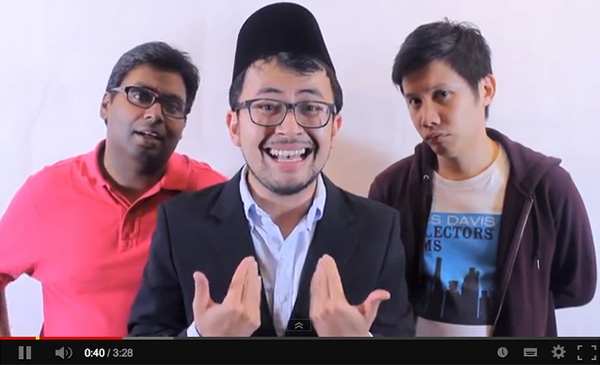 Video capture of the 'That Effing Show' episode mocking Perkasa Perak branch's move to lodge a police report against the show.