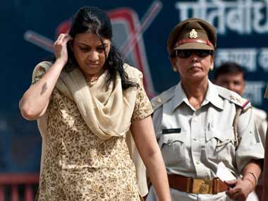 Nupur Talwar after her release from jail. u00e2u20acu201d AFP pic