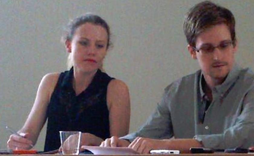 Former intelligence agency contractor Edward Snowden and Sarah Harrison (left) of WikiLeaks speak to human rights representatives in Moscow's Sheremetyevo airport July 12, 2013. u00e2u20acu201d Reuters pic