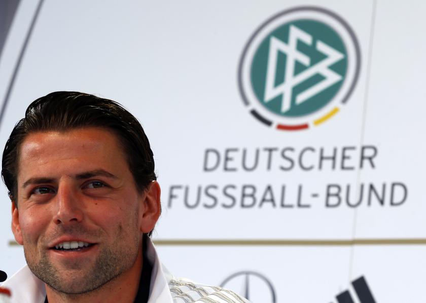 Borussia Dortmund goalkeeper Roman Weidenfeller smiles during a news conference of the German national football team in Munich November 12, 2013. u00e2u20acu201d Reuters pic