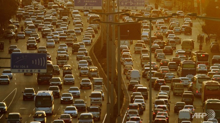 A general view shows traffic during rush hour in Tianjin, China. u00e2u20acu201d AFP pic